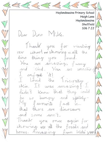 School Pupils Send In Thank You Letters To Everything Dinosaur