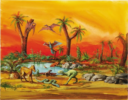 Aurora Prehistoric Scenes "Jungle Swamp".