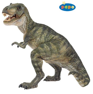 The Papo Green Standing T. rex dinosaur model.