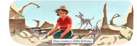 100th anniversary of the birth of Mary Leakey.