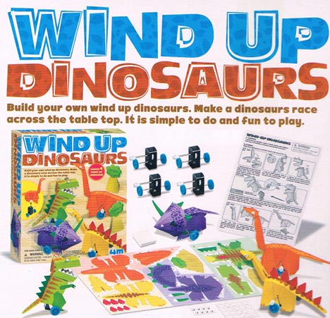Make a dinosaur race across a table top.