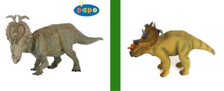 Papo and Collecta Pachyrhinosaurs are compared.