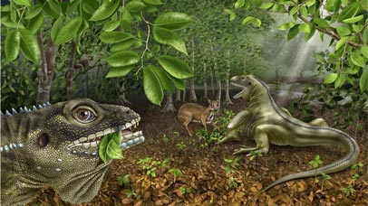 Giant, vegetarian lizard discovered.  A plant-eater from the Eocene.