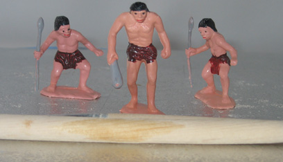 A trio of troglodytes (Stone Age Man Figures).