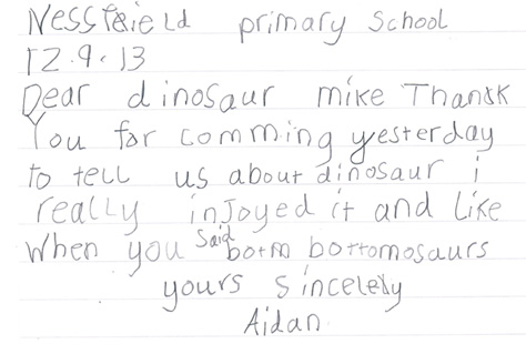 Aidan had fun learning about dinosaurs.
