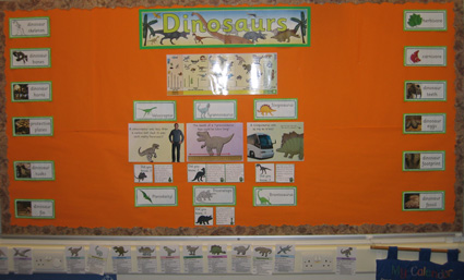 Lots of information about dinosaurs on display.