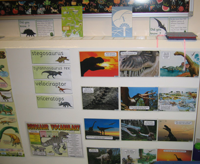Lots of facts about dinosaurs.