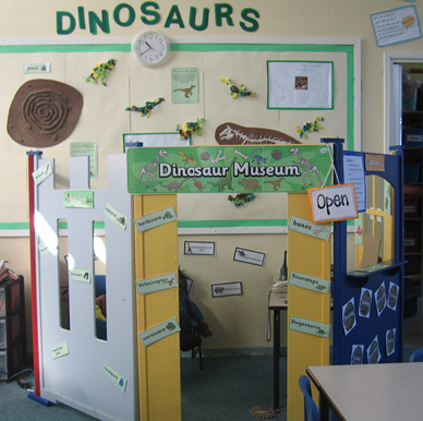Classroom dinosaur museum.
