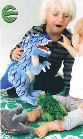 Children playing with super soft dinosaurs.