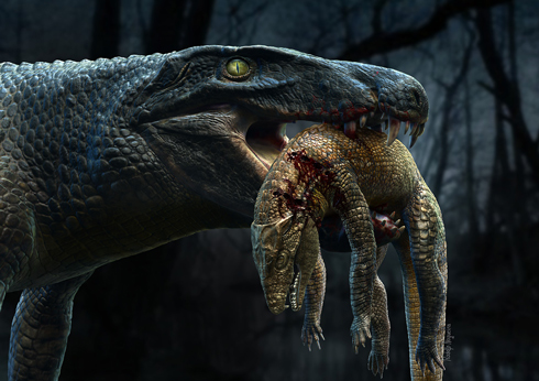 Predator/prey relationship within Late Cretaceous Crocodyliforms.