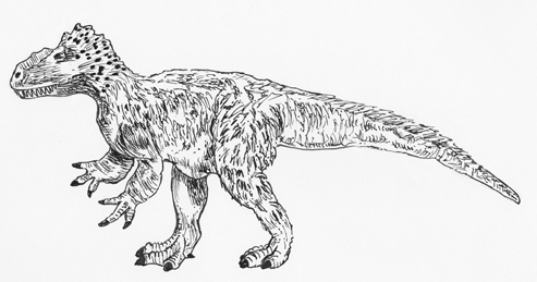 Dinosaur drawing (Yutyrannus)