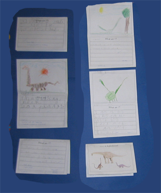 A "What I am" writing exercise with Diplodocus.
