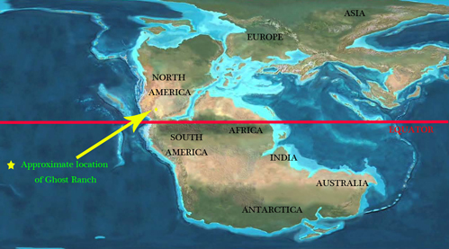 The position of the continents during the Late Triassic.