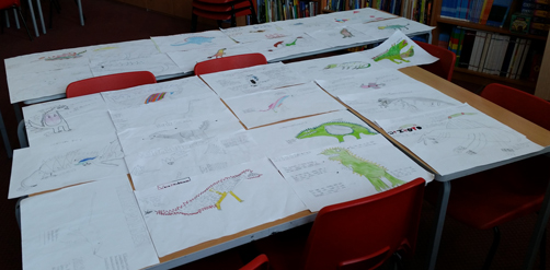 Getting creative as children learn about prehistoric animals.