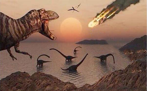 The extinction of the dinosaurs.