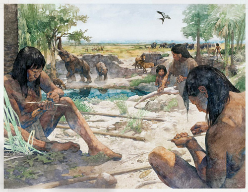 An Illustration of the Page-Ladson Prehistory Site (Florida 14,500 years ago).