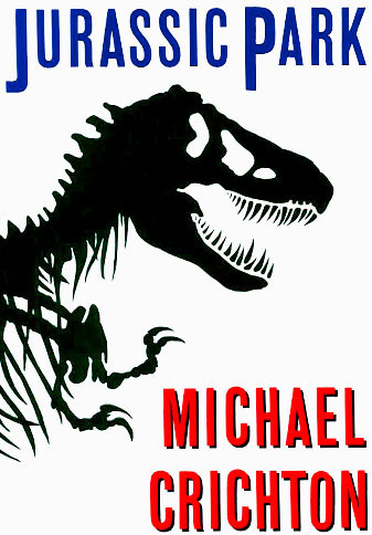 The front cover of Jurassic Park by Michael Crichton.