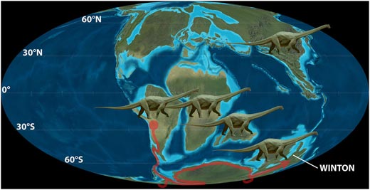 Mapping the dispersal of the Titanosauria