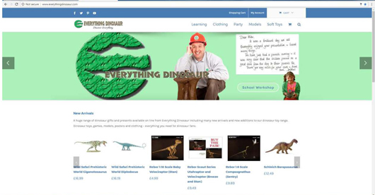 Everything Dinosaur's website