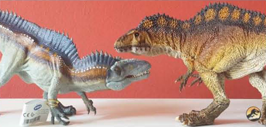The Rebor Acrocanthosaurus compared to the Papo Acrocanthosaurus.