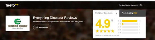 Everything Dinosaur FEEFO rating.