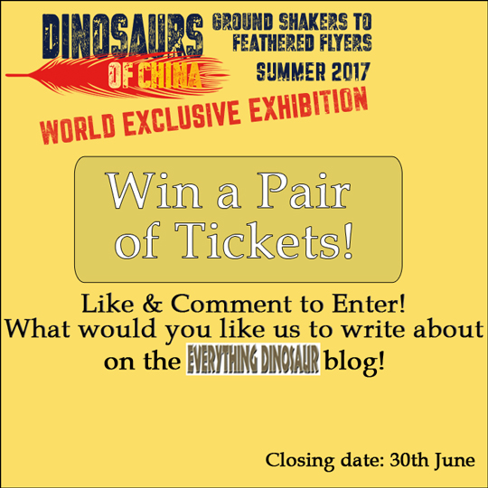 Win tickets in Everything Dinosaur's Prize Draw