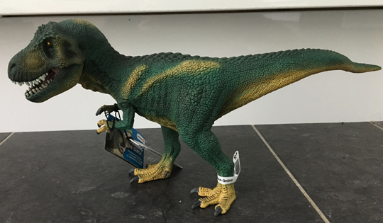 Schleich T. rex dinosaur model.