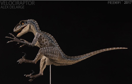 Rebor 1:18 scale "Alex DeLarge" Velociraptor replica.