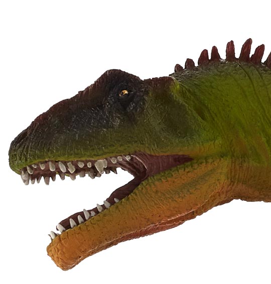 The head of the Mojo Fun Giganotosaurus dinosaur model.