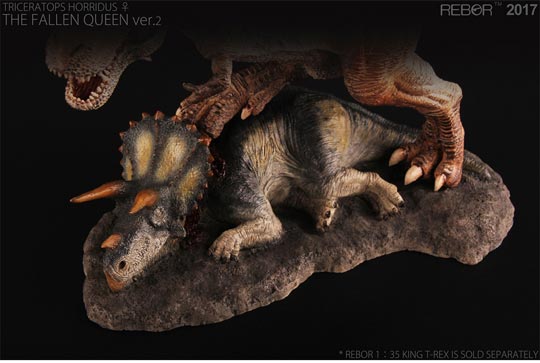 The Rebor Fallen Queen and the Rebor King T. rex.