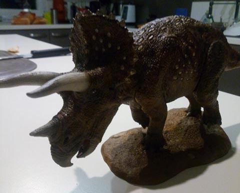 Finished Triceratops model kit.