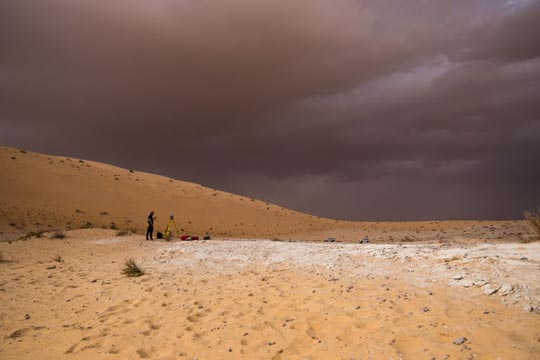 The prehistoric lake bed in the Nefud Desert.