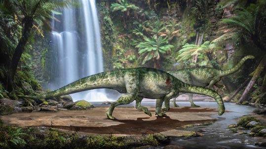 Lufengosaurus with bite-mark (life reconstruction).