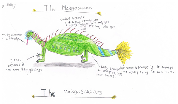 A Maisyosaurus drawn by Maisy.