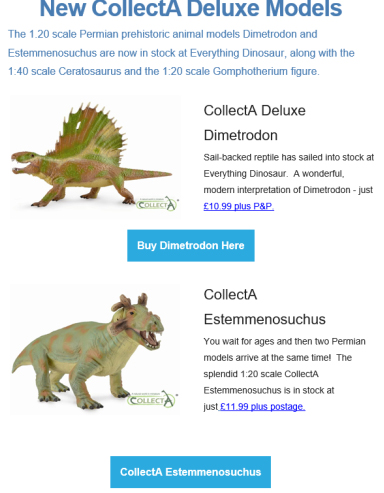 CollectA Dimetrodon and the CollectA Estemmenosuchus 1:20 scale figures.