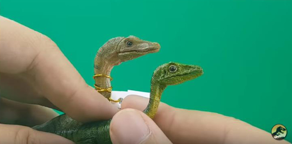 The Papo and Rebor Compsognathus models.