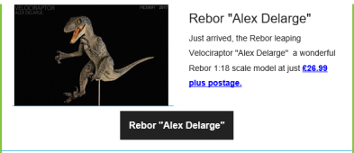Rebor Alex Delarge is back in stock at Everything Dinosaur.