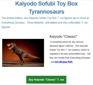 Kaiyodo Sofubi Toy Box T. rex (classic colouration).