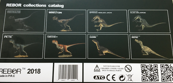 Rebor Velociraptor "Sweeney" packaging.