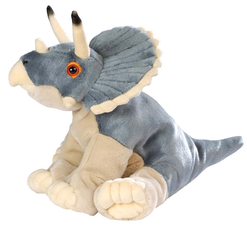 Triceratops soft toy.
