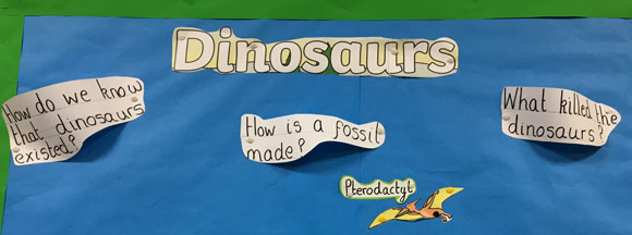 Questions about dinosaurs from Year 1 (Barford Primary)