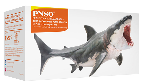 The packaging of the PNSO Megalodon model "Patton".
