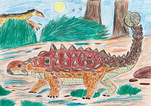 An illustration of an Ankylosaurus.