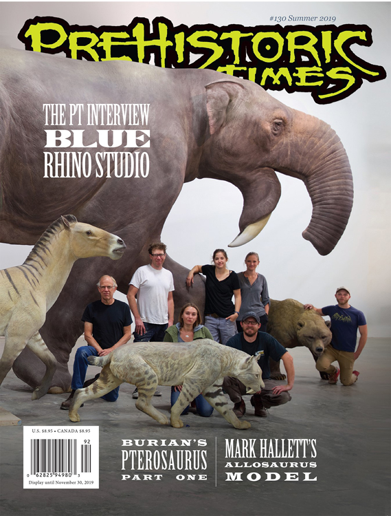 The front cover of "Prehistoric Times" magazine - summer 2019.