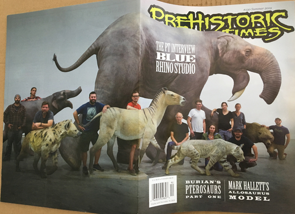 The wrap around cover of "Prehistoric Times" magazine.