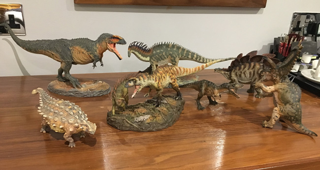 Safely delivered to a customer's hotel - a selection of prehistoric animal models.