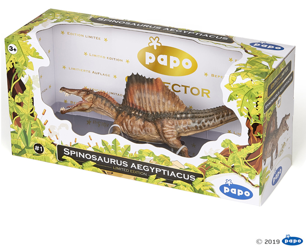 The 2019 Papo Spinosaurus limited edition model with its presentation box.