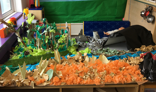 Class 3 build their own prehistoric landscape.