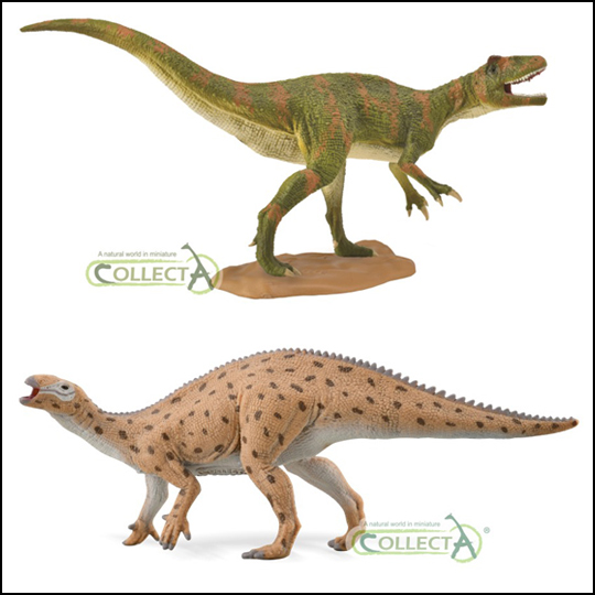 CollectA dinosaur models Fukuiraptor and Fukuisaurus.