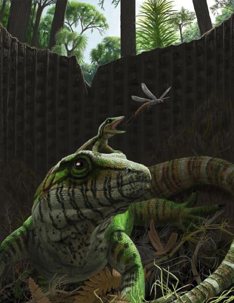Dendromaia unamakiensis life reconstruction - evidence of parental care in a synapsid.